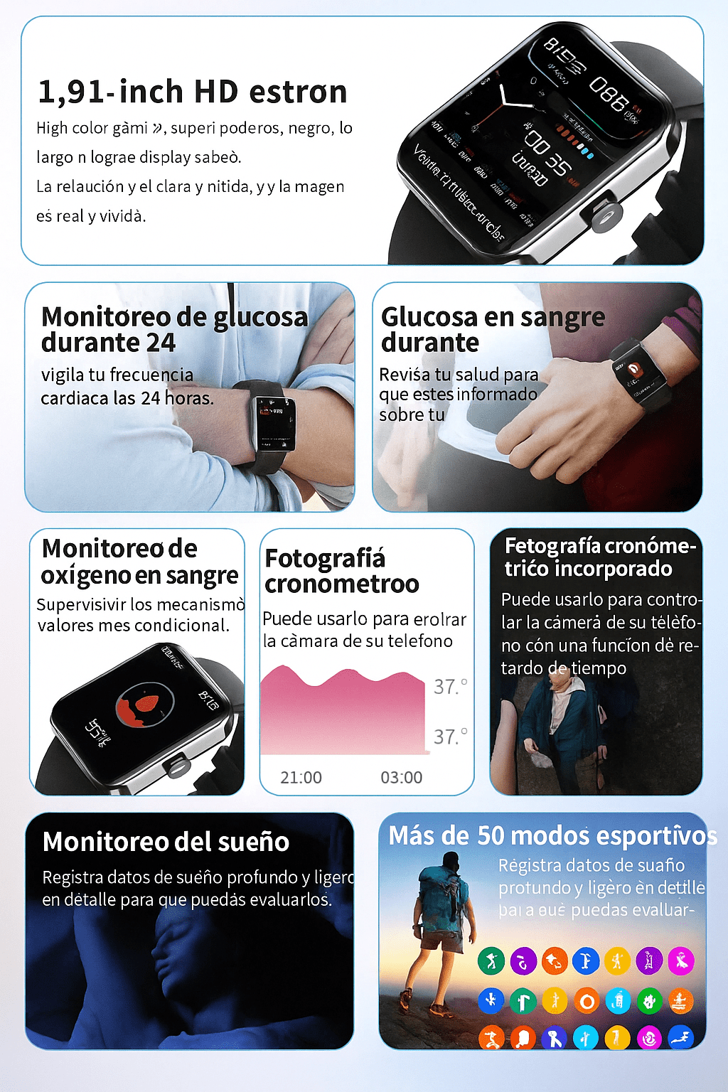 Reloj Inteligente con Monitoreo No Invasivo de Glucosa - VyFlair
