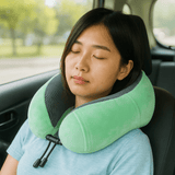 AirRest Almohada de Viaje - Espuma Viscoelástica - Soporte Cervical - Portátil - VyFlair