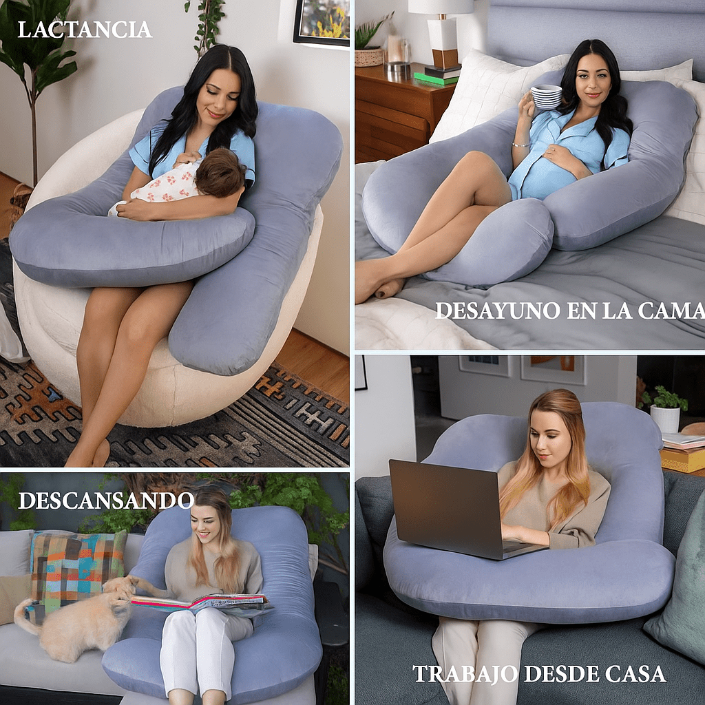 ChillMom Almohada de Embarazo - Soporte Total - Ergonómica - Espuma viscoelástica - Lavable - VyFlair