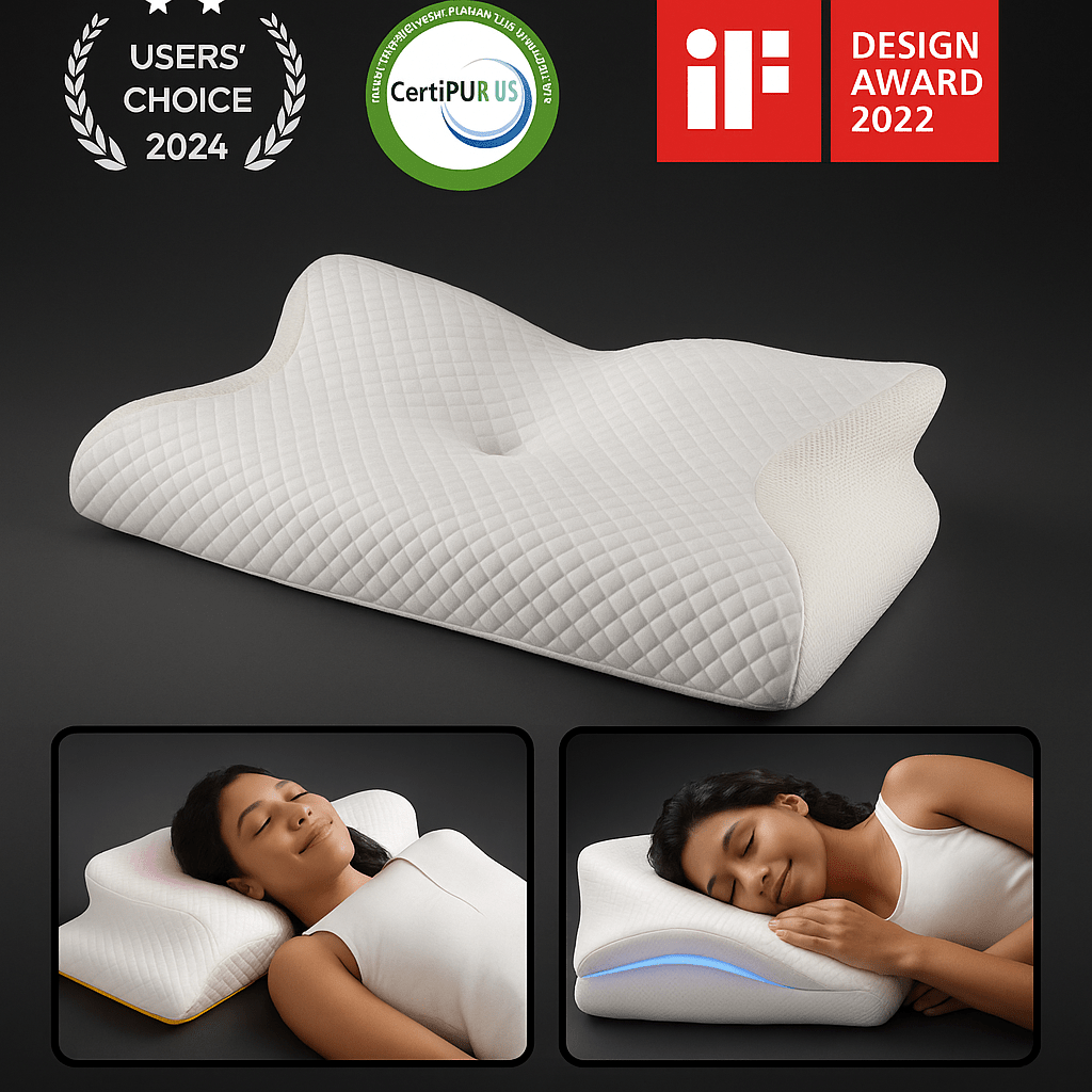 CozyRest Almohada Cervical Viscoelástica - Soporte Ergonómico - Alivio Dolor - VyFlair