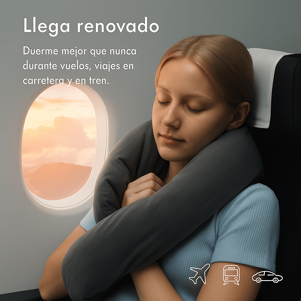 Almohada de viaje Infinity - soporte cervical ergonómica - viscoelástica compacta - VyFlair