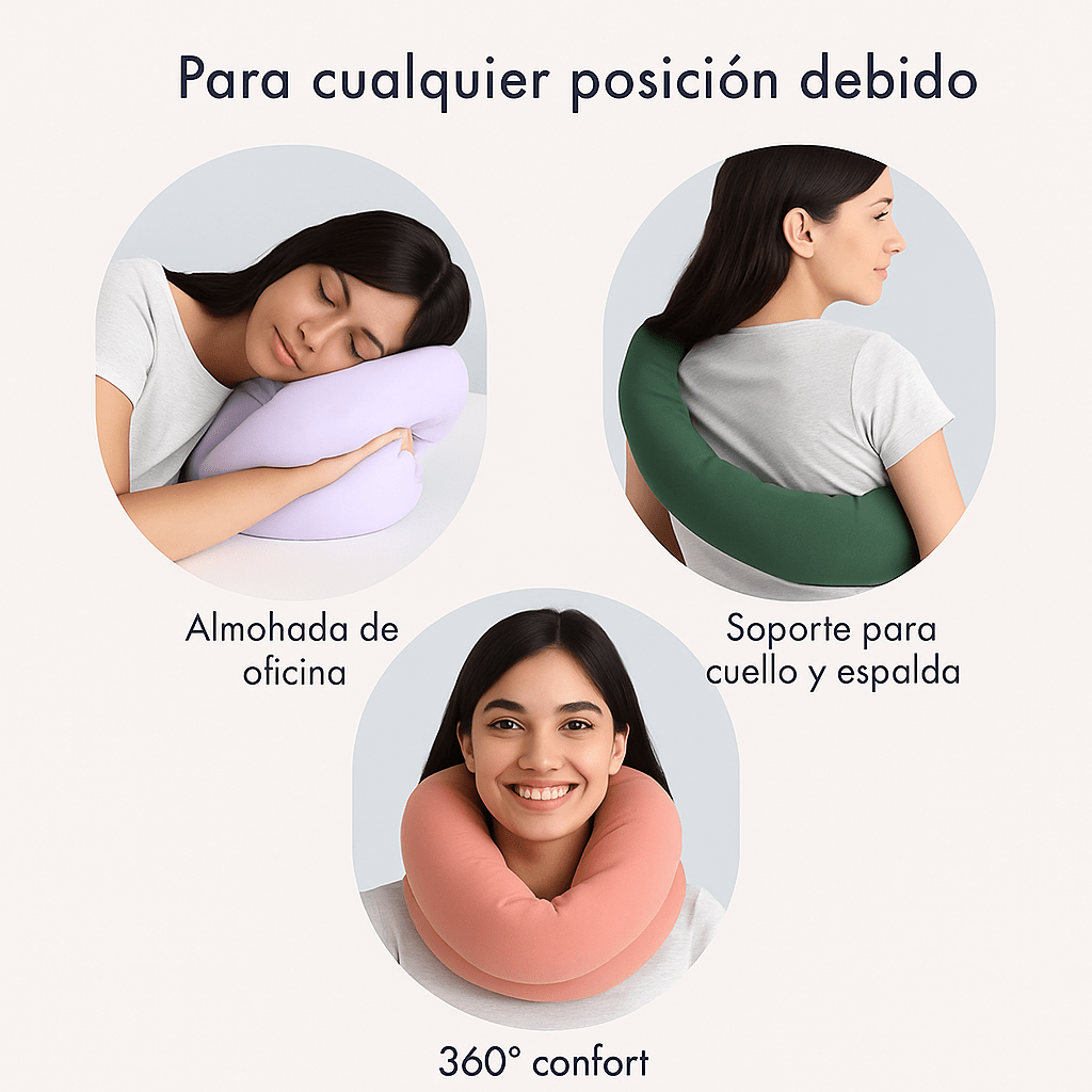 Almohada de viaje Infinity - soporte cervical ergonómica - viscoelástica compacta - VyFlair