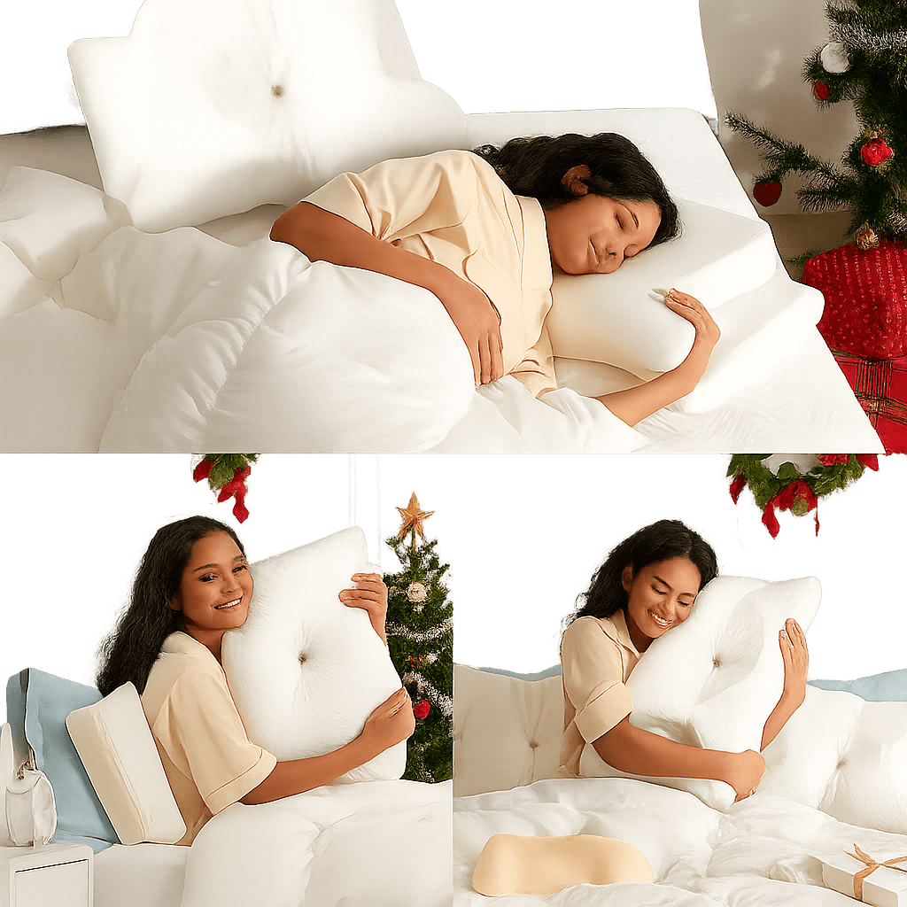 CozyRest Almohada de Cuello Espuma Viscoelástica - Soporte Ergonómico - Para Viaje - VyFlair