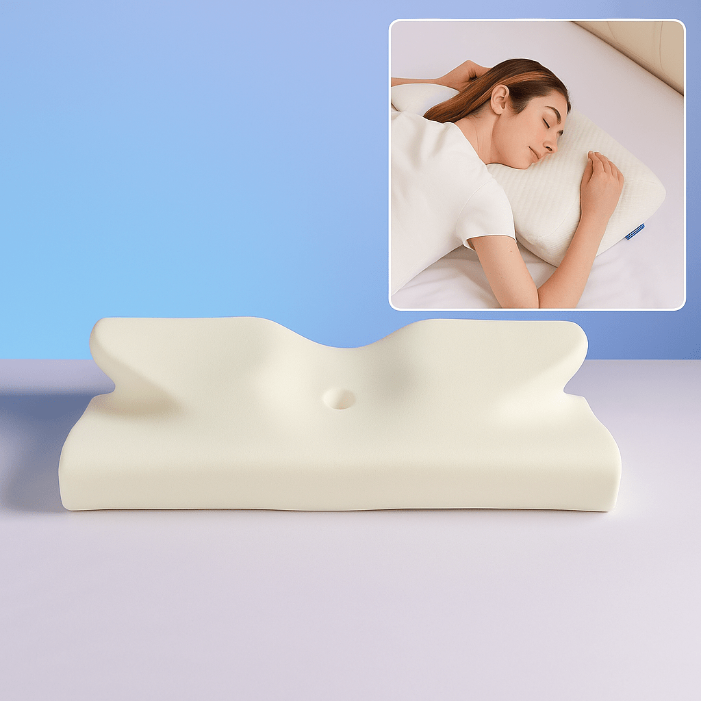 CozyRest Almohada Viscoelástica Cuello - Soporte Ergonómico - Alivio Dolor - VyFlair