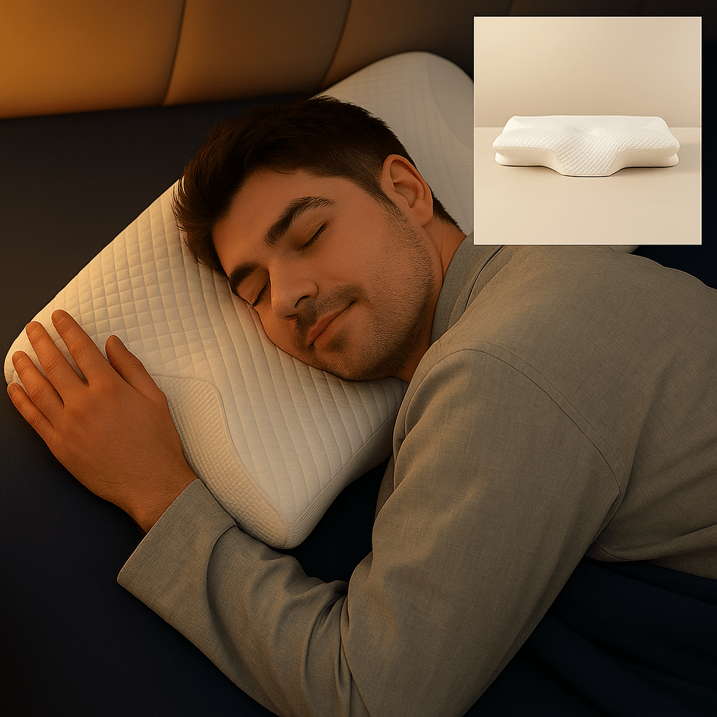 CozyRest Almohada Viscoelástica Cuello - Soporte Ergonómico - Alivio Dolor - VyFlair