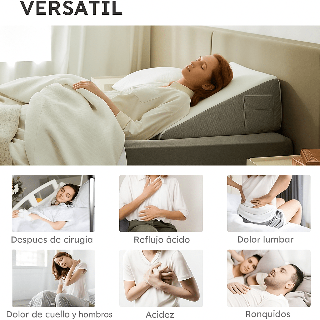 Almohada Cuña Inclinada Deluxe - Soporte Ortopédico Ergonómico - VyFlair