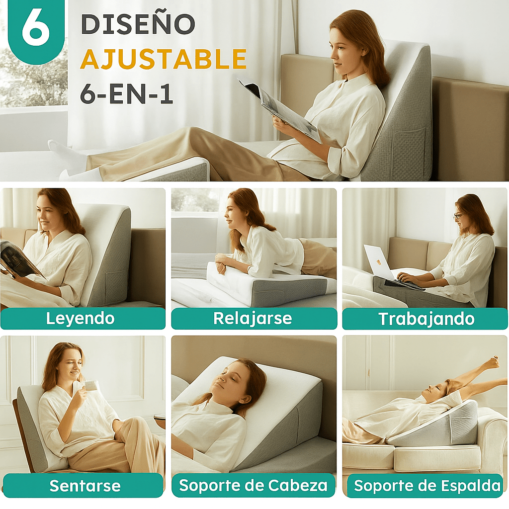 Almohada Cuña Inclinada Deluxe - Soporte Ortopédico Ergonómico - VyFlair