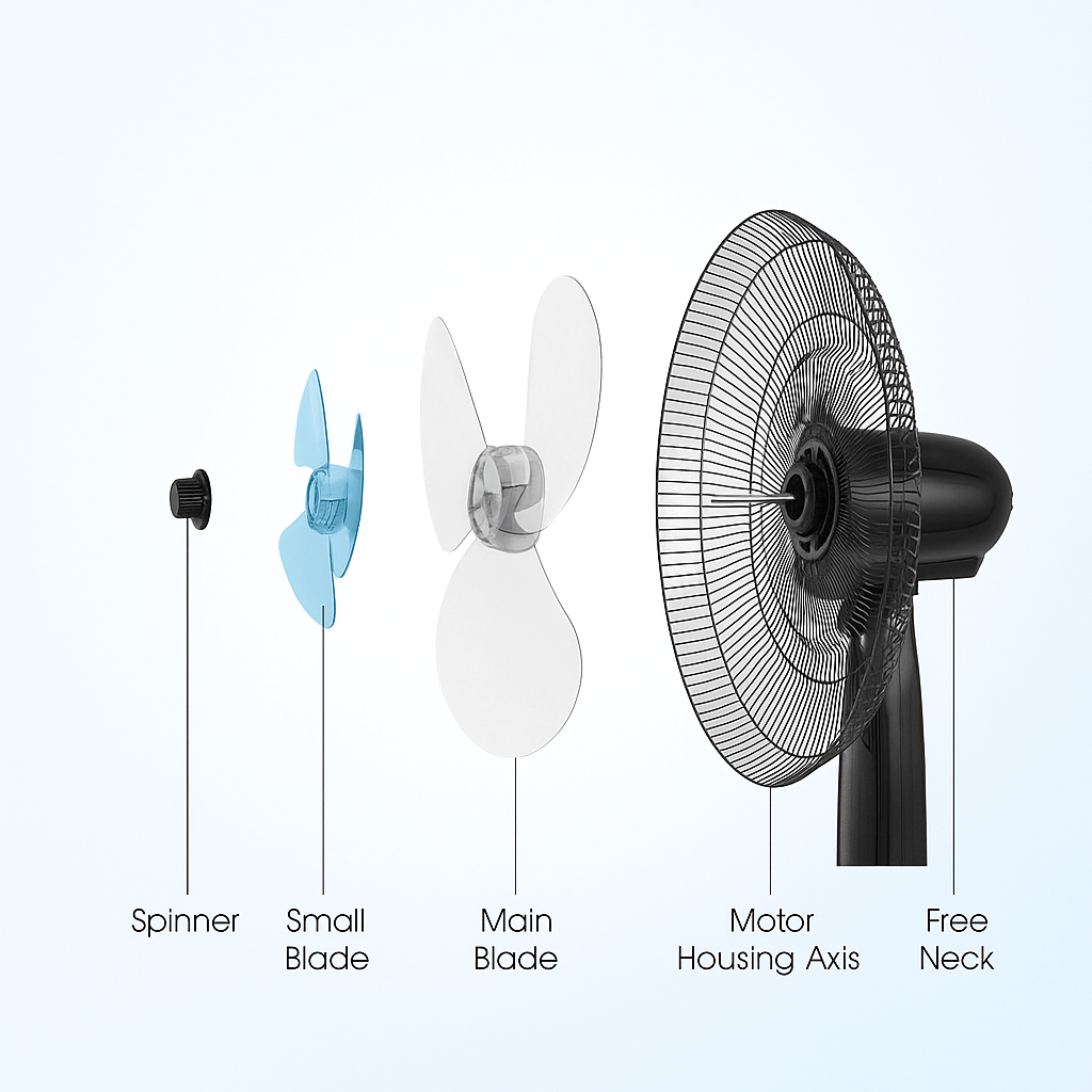 Ventilador de Piso Silencioso 16" con Control Remoto - VyFlair