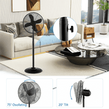 Ventilador de Pedestal 16" Oscilante Ajustable 3 Velocidades - VyFlair