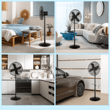 Ventilador de Pedestal 16" Oscilante Ajustable 3 Velocidades - VyFlair