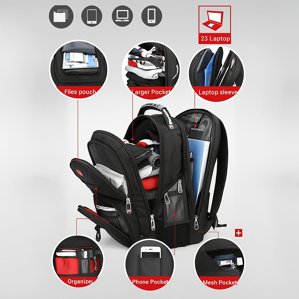 Mochila Impermeable Looply con Puerto USB para Laptop - VyFlair