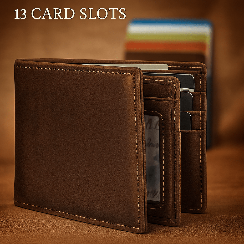 Cartera Bifold Hombre Cuero Real con Bloqueo RFID - VyFlair
