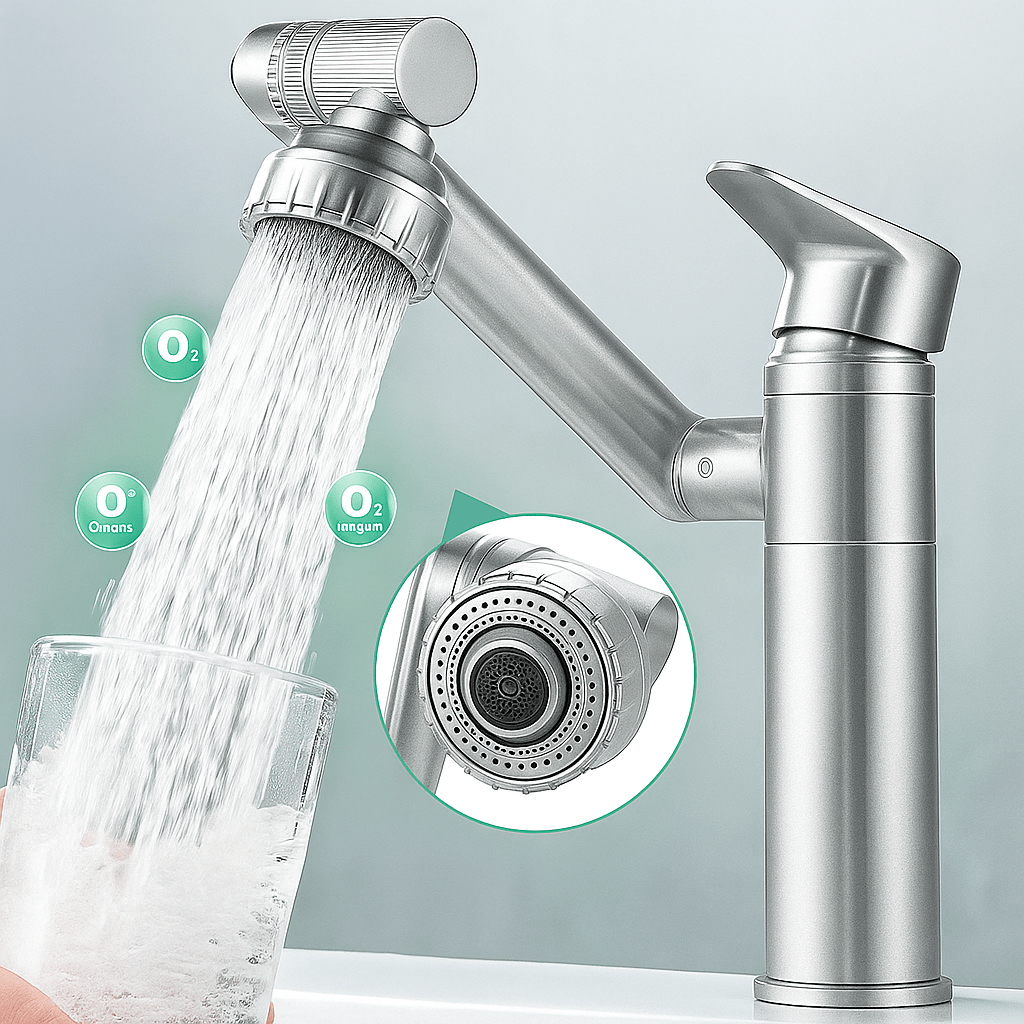 AquaTwist Grifo de Baño Monomando Cromado 1080° - VyFlair
