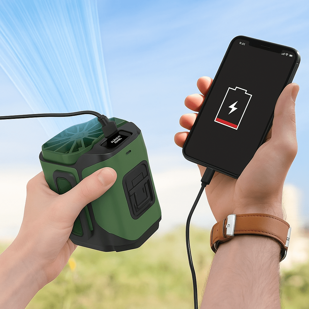 Ventilador Cintura Portátil con Power Bank y Linterna - VyFlair