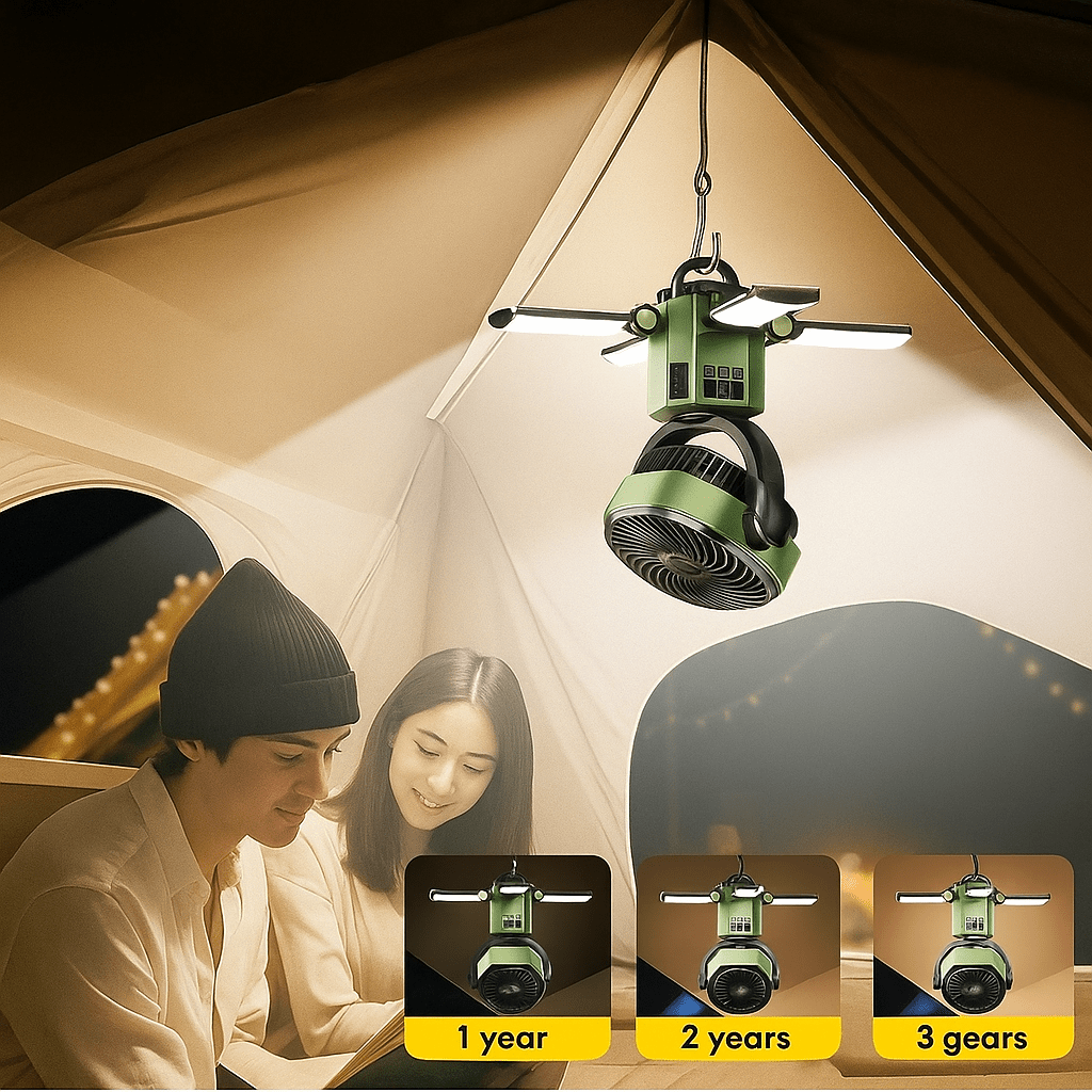 Ventilador Portátil Camping con Luz LED y Batería 6000mAh - VyFlair