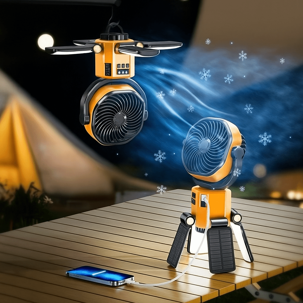 Ventilador Portátil Camping con Luz LED y Batería 6000mAh - VyFlair