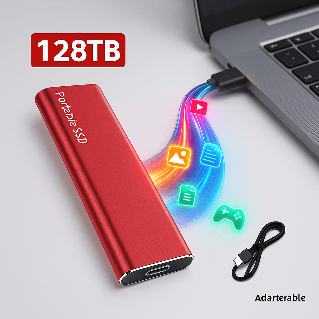 Disco Duro SSD Externo 128TB USB 3.2 Rápido - VyFlair