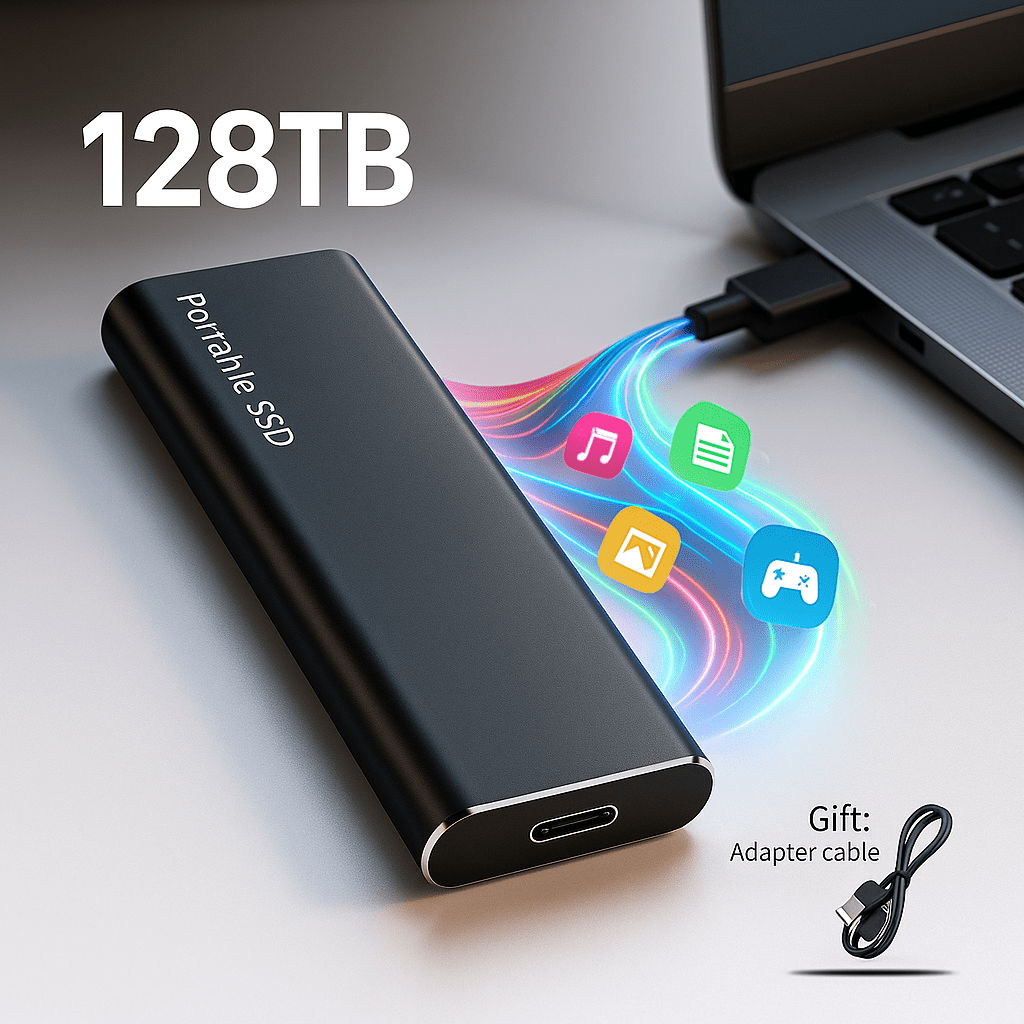 Disco Duro SSD Externo 128TB USB 3.2 Rápido - VyFlair