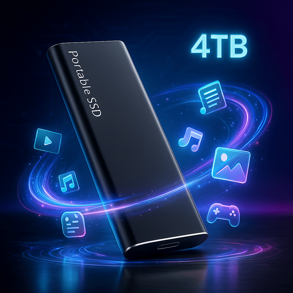 Disco Duro Externo 4TB USB - C Ultra Delgado - VyFlair