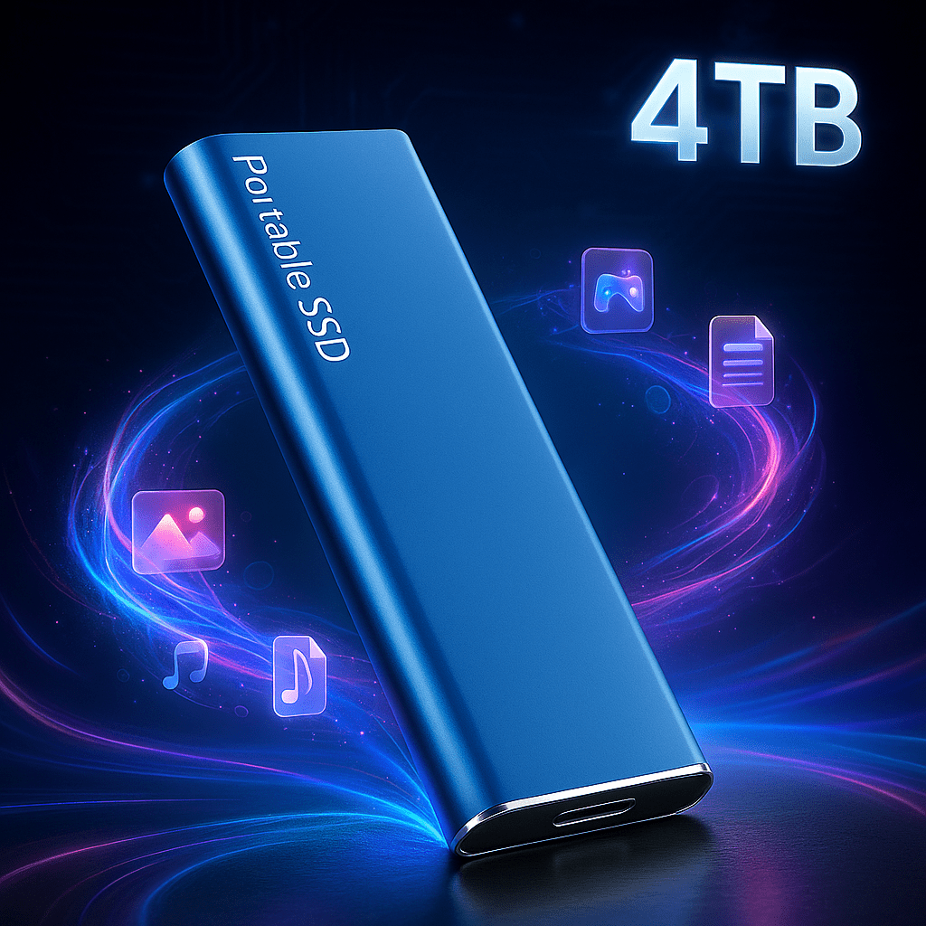 Disco Duro Externo 4TB USB - C Ultra Delgado - VyFlair