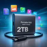 Unidad SSD portátil - almacenamiento compacto - alta velocidad - VyFlair