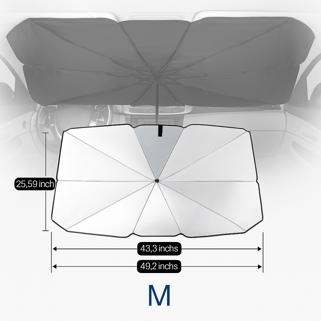 Protector Solar Plegable para Coche – Parasol Reflectante de Titanio Plateado - VyFlair