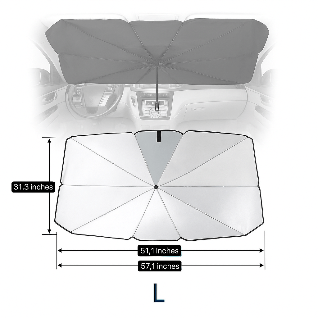 Protector Solar Plegable para Coche – Parasol Reflectante de Titanio Plateado - VyFlair