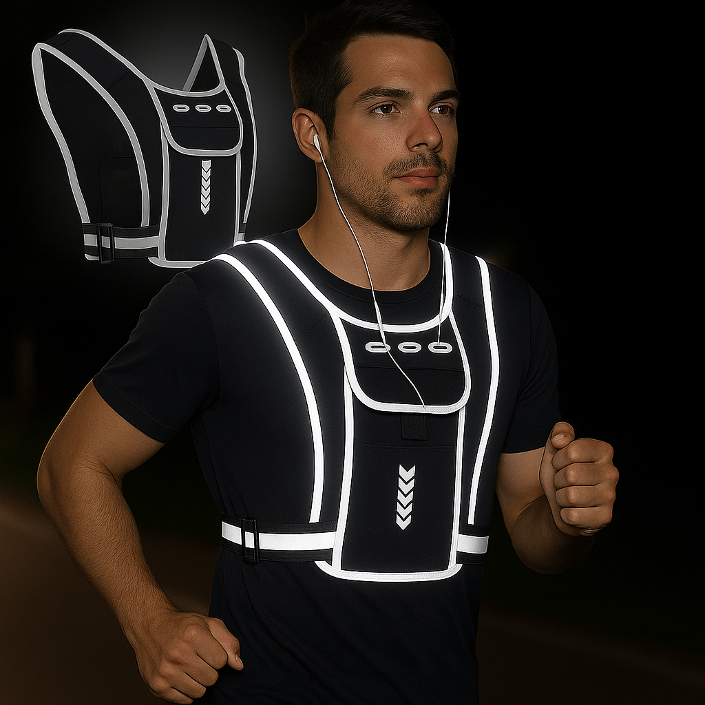 Chaleco Reflectante para Correr con Bolsa Frontal - VyFlair