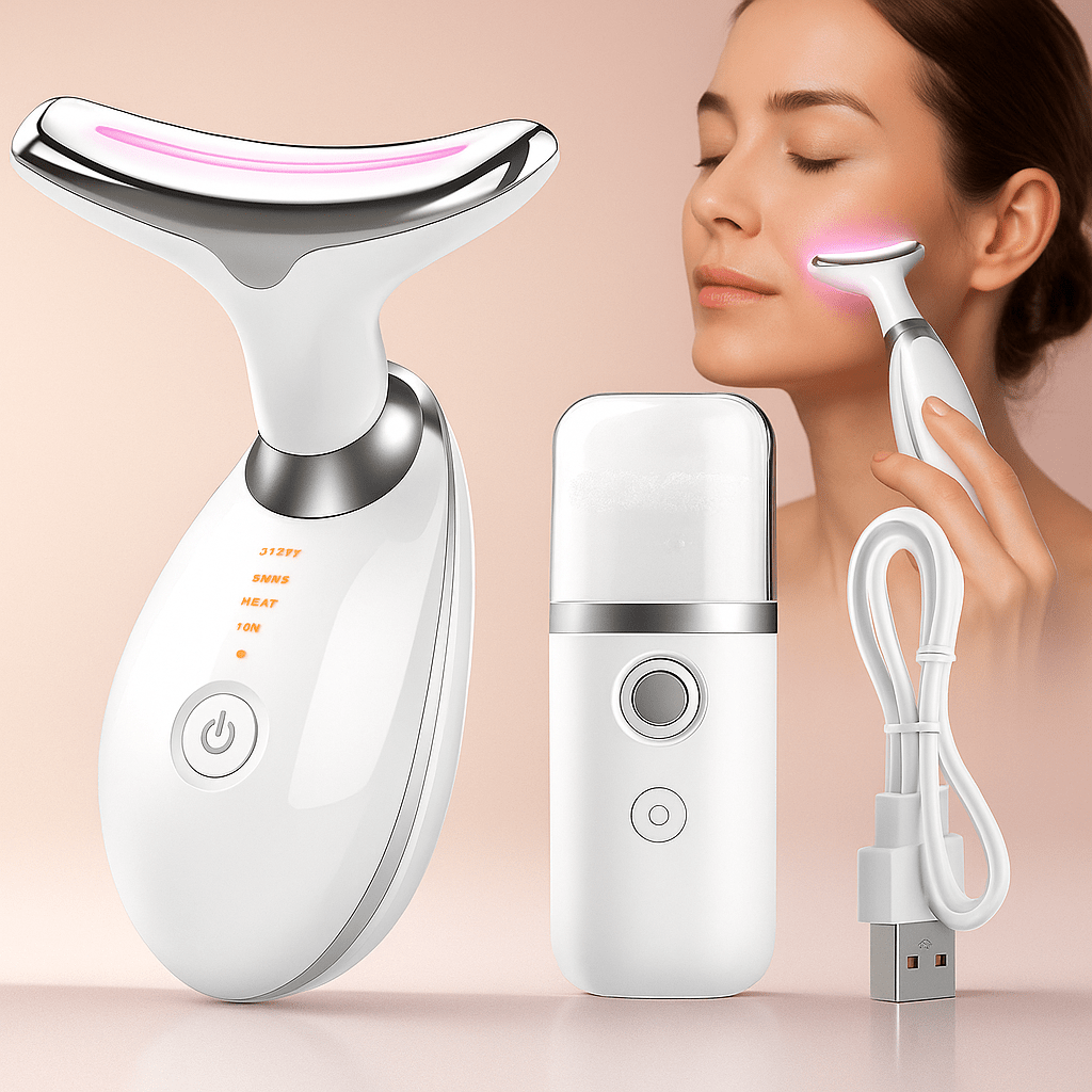 AgeDefy Masajeador EMS con Terapia LED Facial - VyFlair