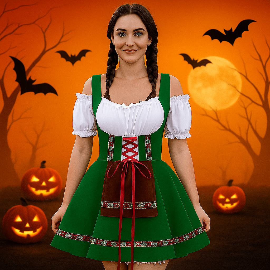 Ropa de Halloween Bavaroise - Talla Grande - Mangas Abullonadas - Mini - VyFlair