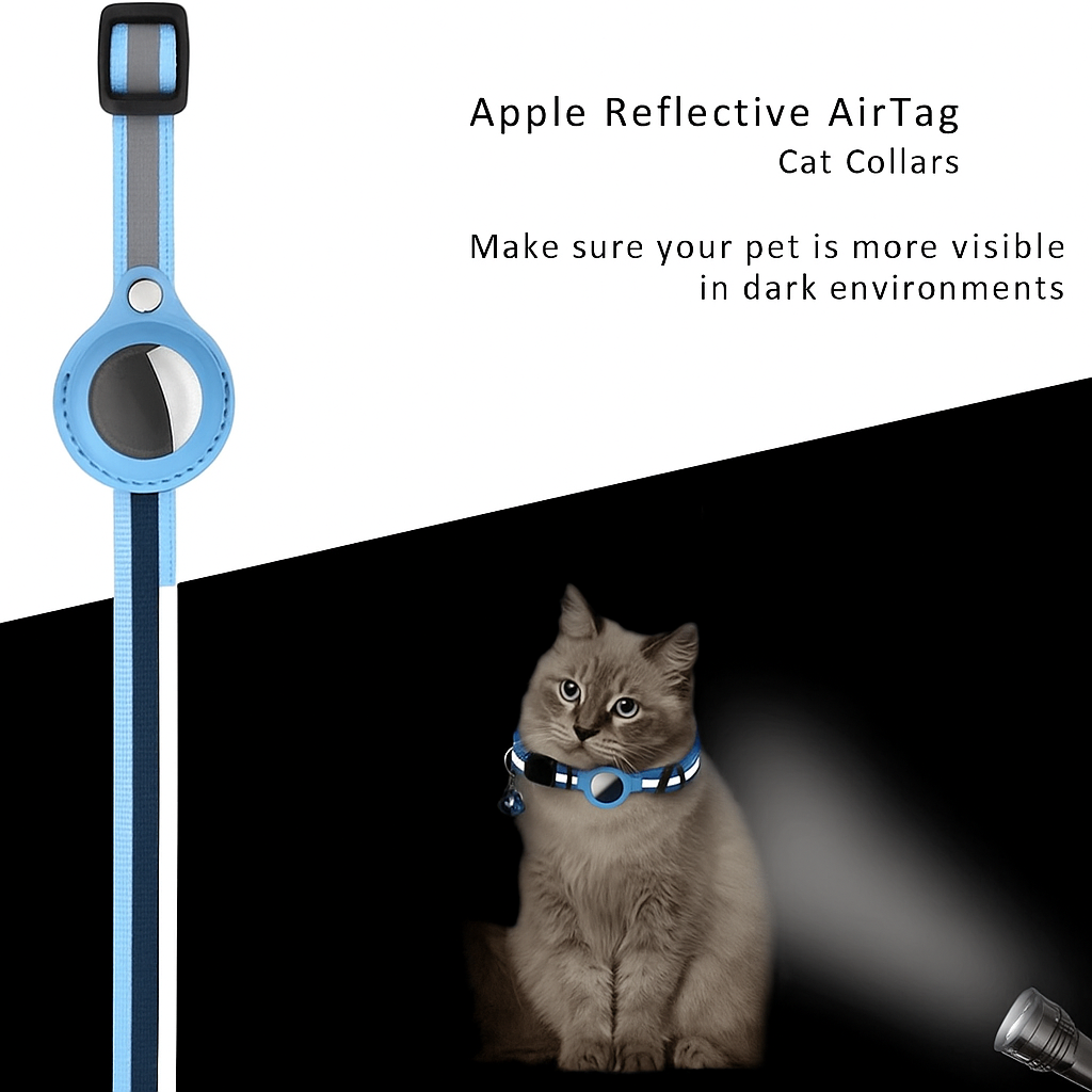Collar GPS para Gatos – Reflectante, Impermeable y Compatible con AirTag