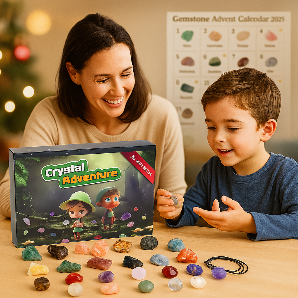 Calendario de Adviento de Gemas 2025 | 24 Cristales Naturales Únicos para Descubrir