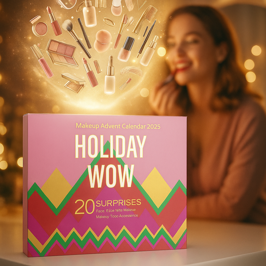 2025 Makeup Advent Calendar – Gift Box with Lipsticks, Eyeshadows, and Christmas Cosmetics