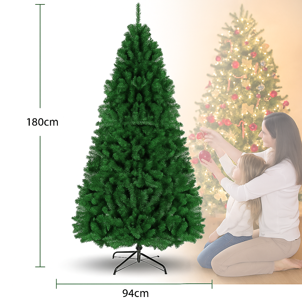 Albero di Natale Verde Artificiale da - 90 a 240 cm | Decorazione Natalizia Interna ed Esterna