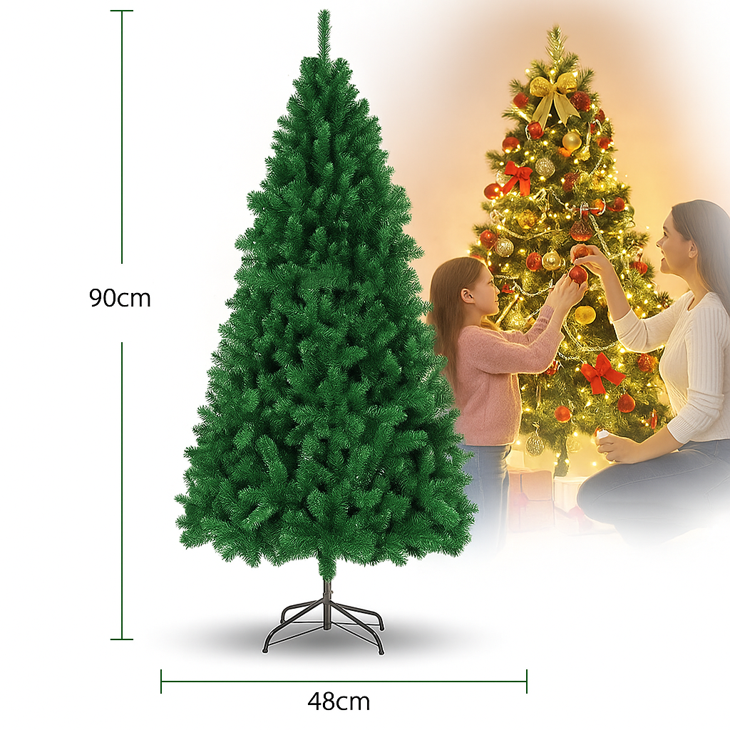 Albero di Natale Verde Artificiale da - 90 a 240 cm | Decorazione Natalizia Interna ed Esterna