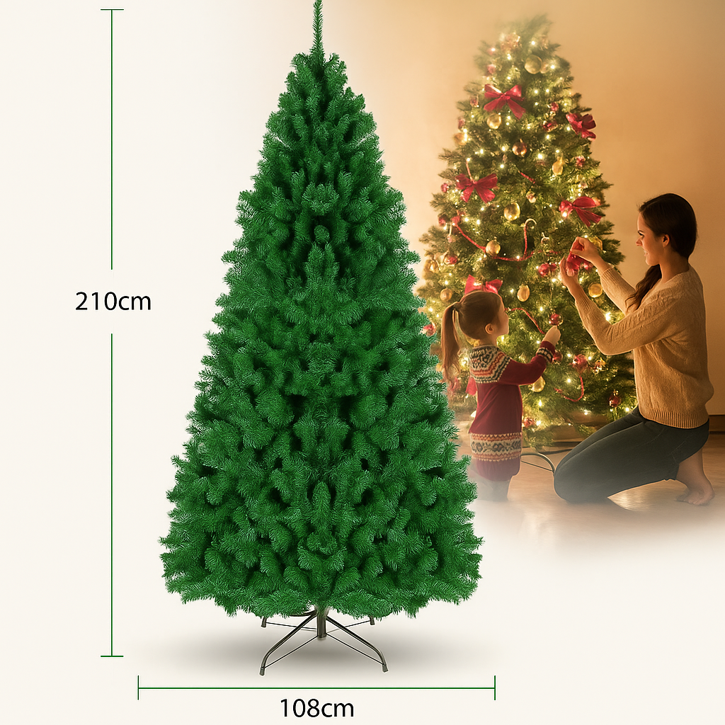 Albero di Natale Verde Artificiale da - 90 a 240 cm | Decorazione Natalizia Interna ed Esterna