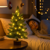 Mini Árbol de Navidad Nevado con Luces LED | Decoración de Mesa o Escritorio enRealista