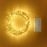 Luci fatate bianche calde per decorazione natalizia – 200 LED con timer