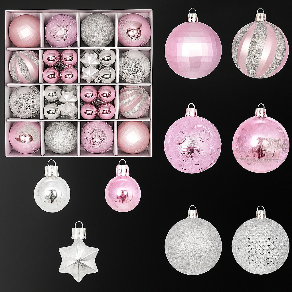 Bolas de Navidad de Plástico Irrompibles – Conjunto de Adornos Elegantes para Árbol