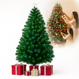 Árbol de Navidad Artificial Preiluminado LED – Pino Realista con Estrella Decorativa