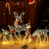 Decoración Navideña Renos y Trineo LED – Exhibición Festiva Iluminada Exterior