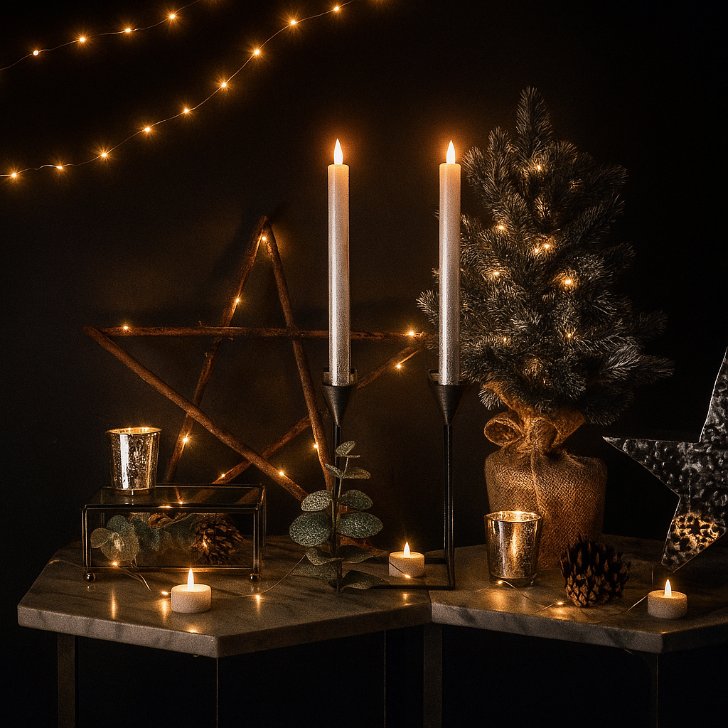 Árbol Mini de Navidad Preiluminado LED – Decoración Compacta con Brillo Cálido