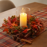 Corona de Hojas de Otoño para Puerta – Decoración Navideña Natural y Elegante