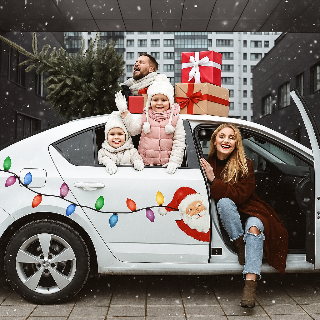 Decoraciones de Bombillas Magnéticas Reflectantes – Adornos Navideños Reutilizables para Coche y Hogar