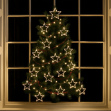 Luces de Ventana Estrella LED – Decoración Navideña con Brillo Blanco Cálido