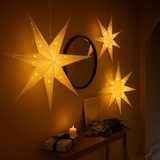 Juego de Luces de Estrella de Papel LED – Decoración Navideña con Brillo Cálido y Elegante
