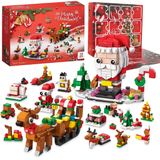 Calendario de Adviento de Navidad – Set de Bloques 6 en 1 con Santa y Árbol