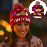 Gorro Natalizio LED GlowDeer – Caldo, Festivo e Luminoso