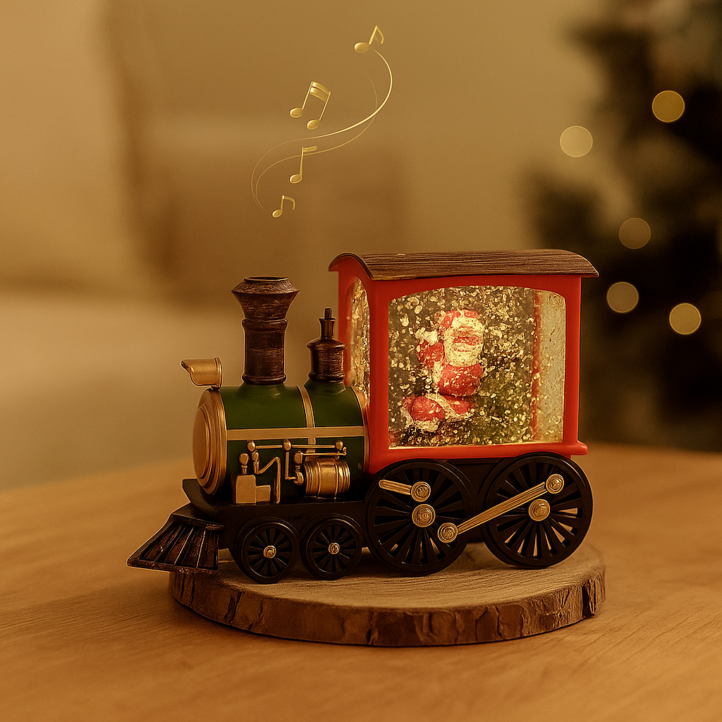 Caja de Música Navideña Tren JingleTracks – Locomotora Musical con Luces y Canciones