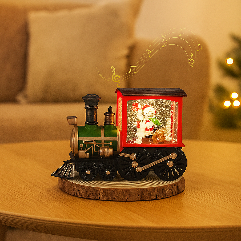 Caja de Música Navideña Tren JingleTracks – Locomotora Musical con Luces y Canciones